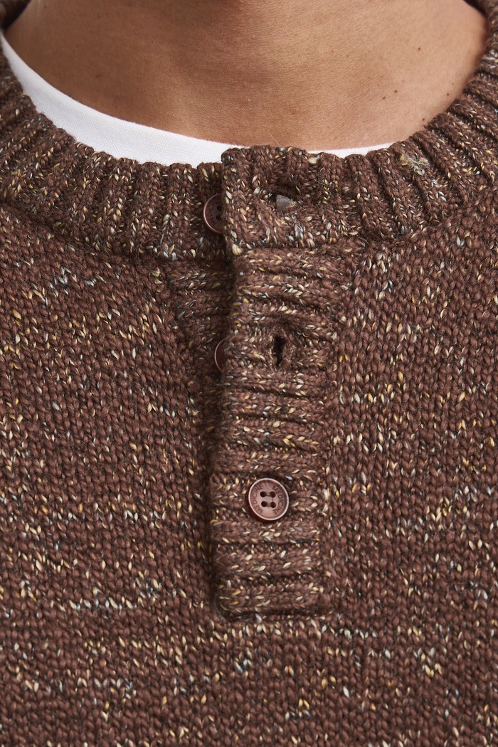 Sweter męski melanżowy RW26-SWM905 brązowy