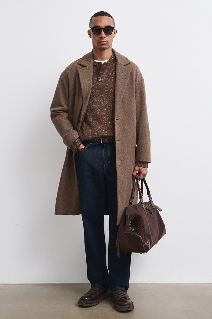 Sweter męski melanżowy brązowy RW26-SWM905
