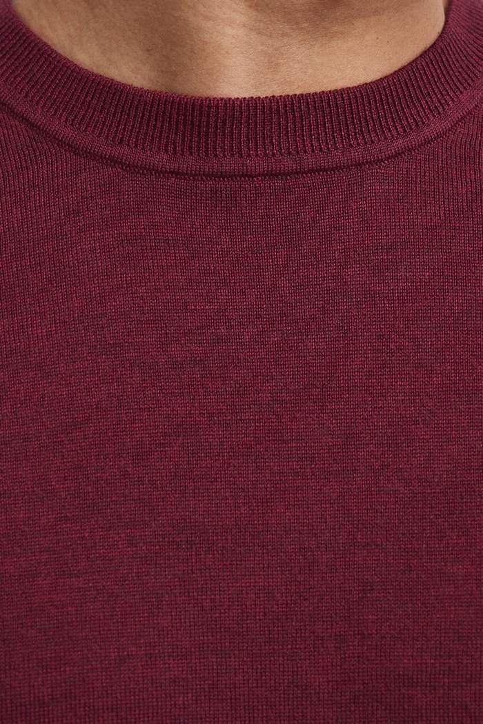 Sweter męski z wełny merino Medicine RW26-SWMA11 bordowy