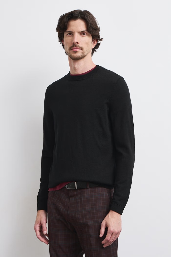 Medicine Sweter męski z wełny merino RW26-SWMA11 czarny RW26