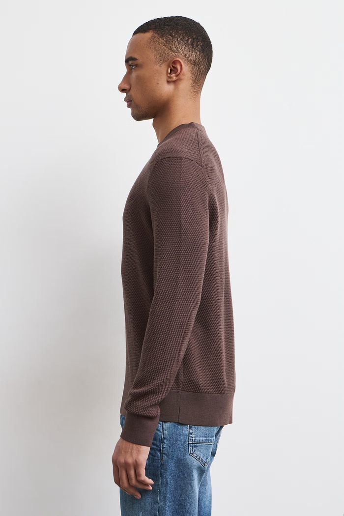 Medicine Sweter męski z wełny merino RW26-SWMA12 brązowy RW26