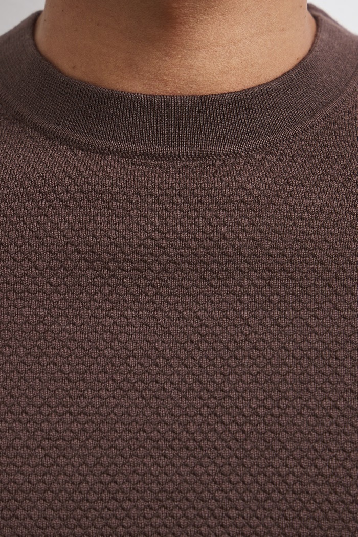 Sweter męski z wełny merino Medicine RW26-SWMA12 brązowy