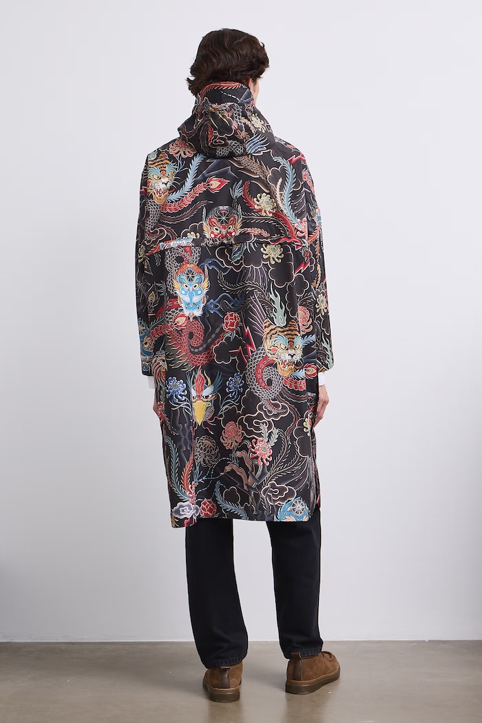 Płaszcz przeciwdeszczowy z kolekcji Mythical Creatures RW26-SYD250 czarny