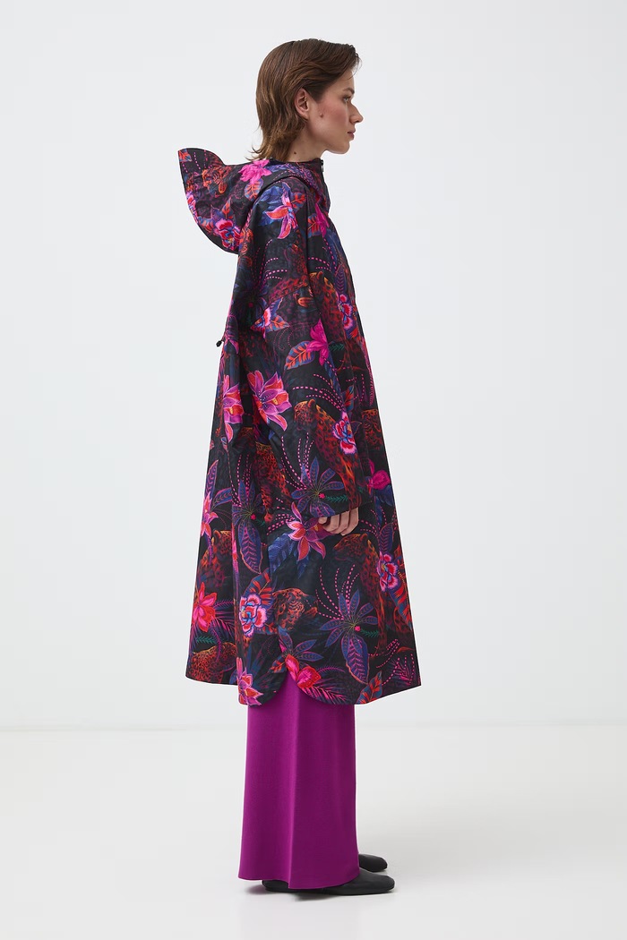 Płaszcz przeciwdeszczowy damski z motywem zwierzęcym multicolor RW26-SYD400