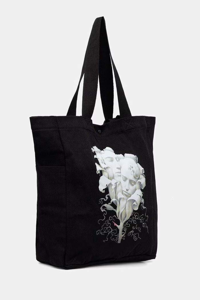 Akcesoria Torebka shopper damska bawełniana z kolekcji Wiesław Wałkuski x Medicine RW26-TCD750 czarny