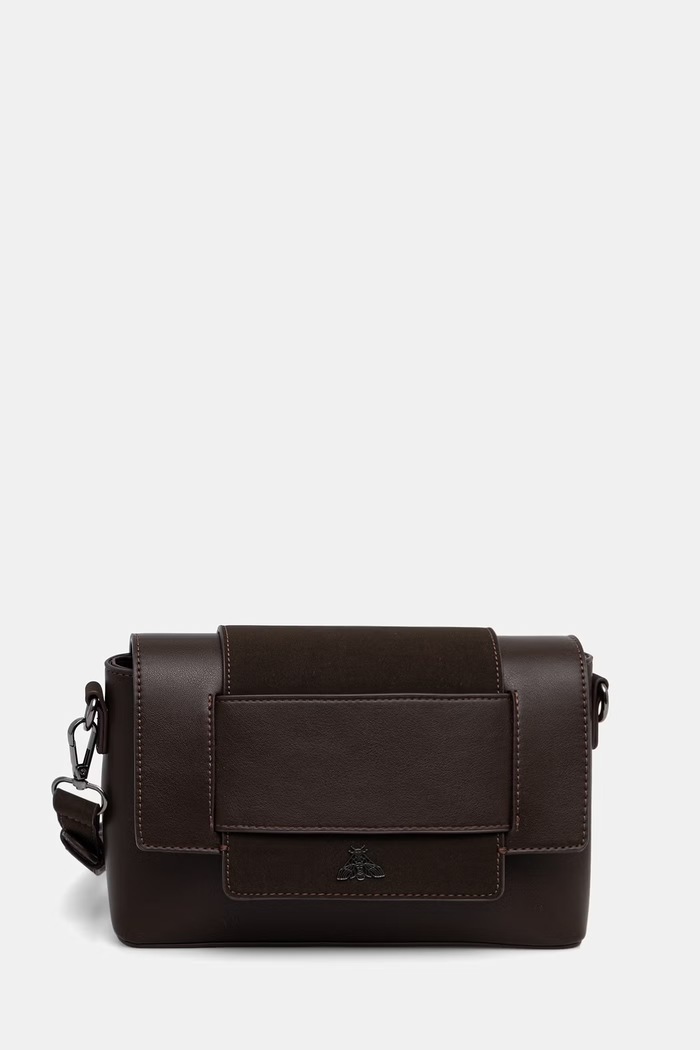 Medicine torebka crossbody damska z imitacji skóry brązowy RW26-TOD200