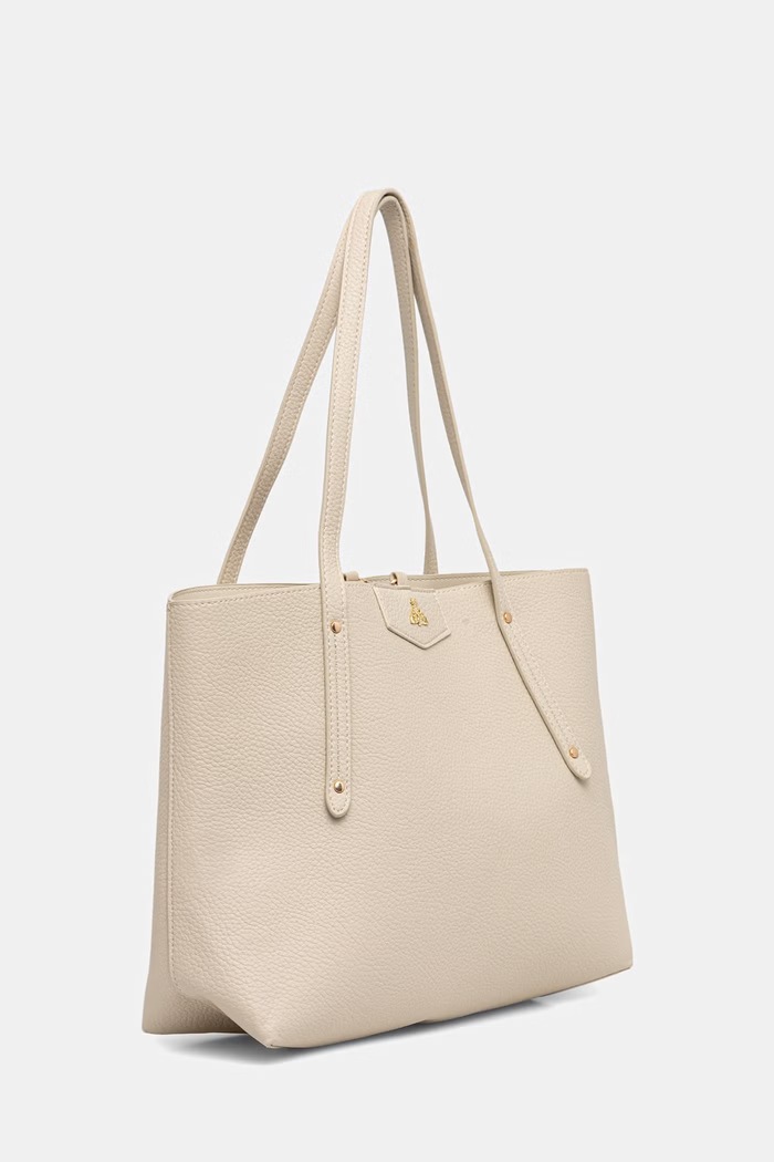 Kabelka typu shopper dámska z imitácie kože hladká RW26-TOD209 béžová RW26