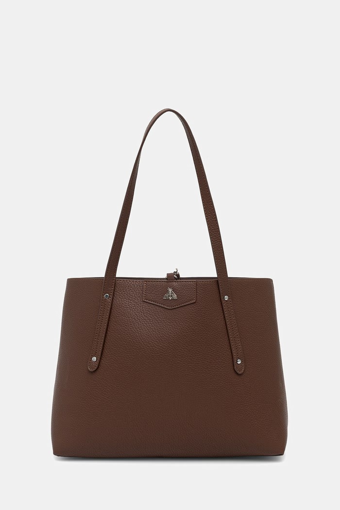 Kabelka typu shopper dámska z imitácie kože hladká RW26-TOD209 hnedá RW26