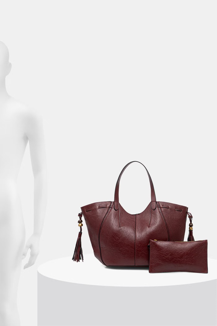 Kabelka typu shopper dámska z imitácie kože s visiacimi korálkami RW26-TOD301