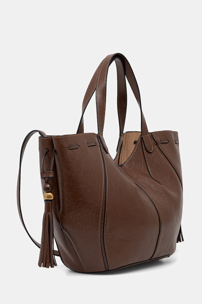 Akcesoria Medicine torebka shopper damska z imitacji skóry RW26-TOD301 brązowy