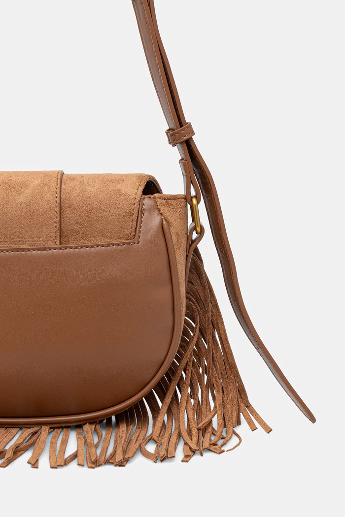 Akcesoria Medicine torebka crossbody damska z imitacji zamszu RW26-TOD316 brązowy