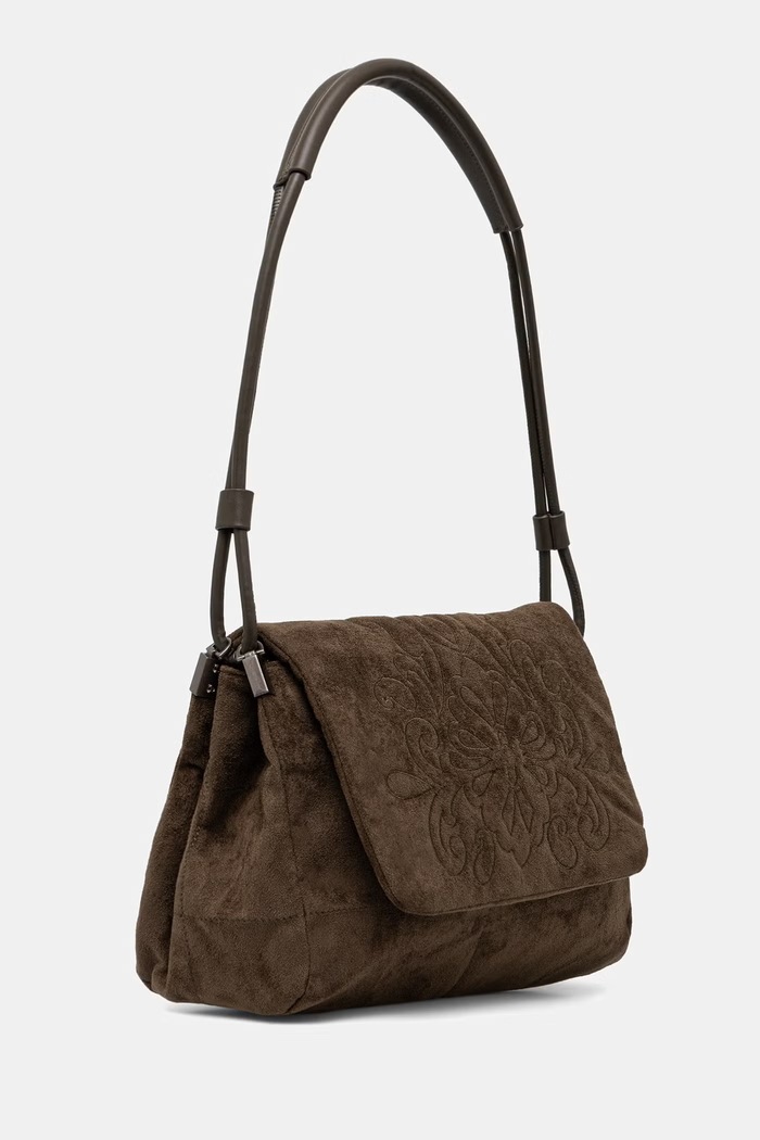 Akcesoria Medicine Torebka crossbody damska z imitacji zamszu RW26-TOD402 zielony