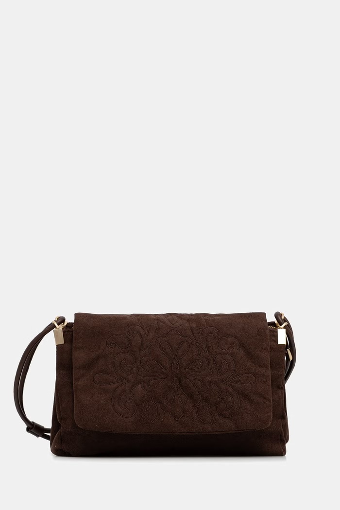 Medicine Torebka crossbody damska z imitacji zamszu RW26-TOD402 brązowy RW26