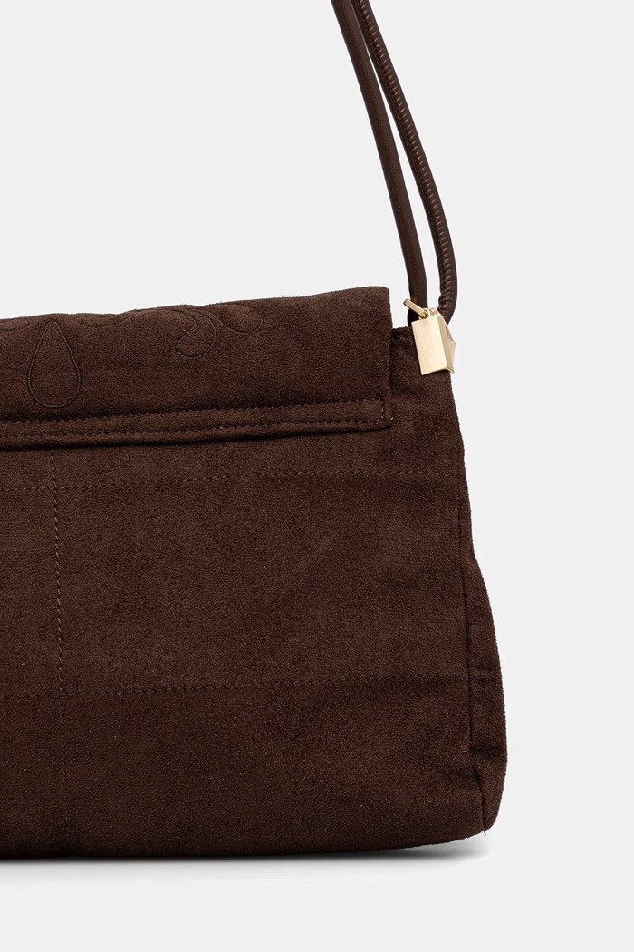 Torebka crossbody damska z imitacji zamszu Medicine RW26-TOD402 brązowy