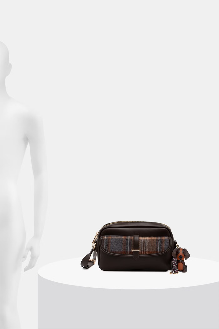 Torebka crossbody damska z imitacji skóry z brelokiem RW26-TOD403