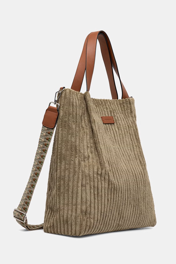 Torebka shopper damska sztruksowa RW26-TOD404 zielony RW26