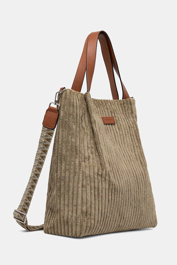 Torebka shopper damska sztruksowa RW26-TOD404 zielony RW26