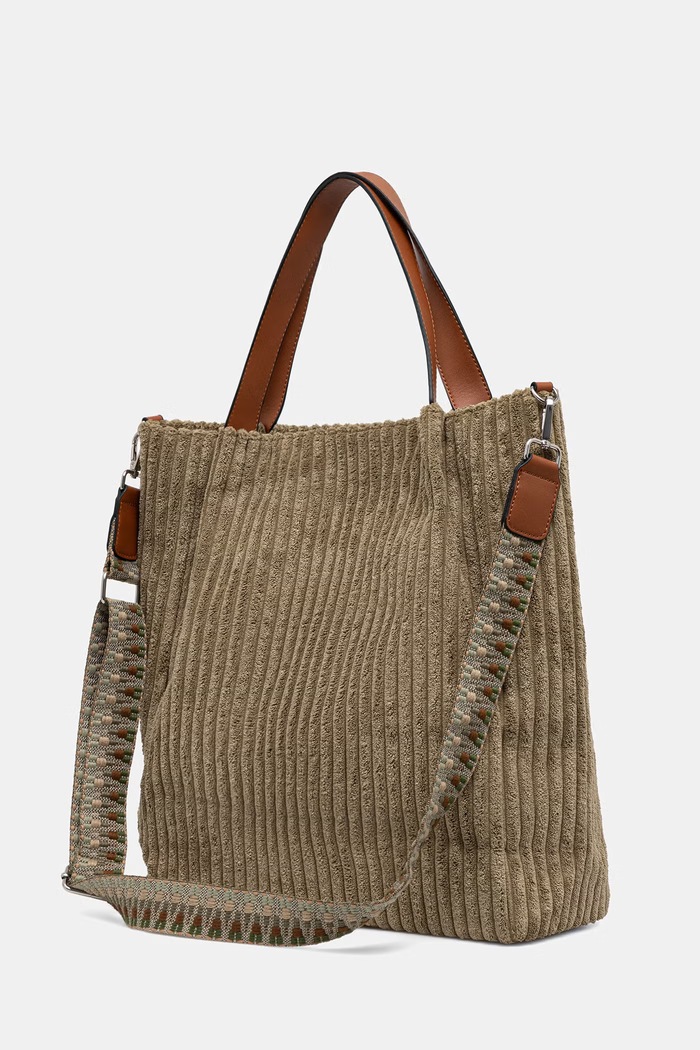Akcesoria Torebka shopper damska sztruksowa RW26-TOD404 zielony