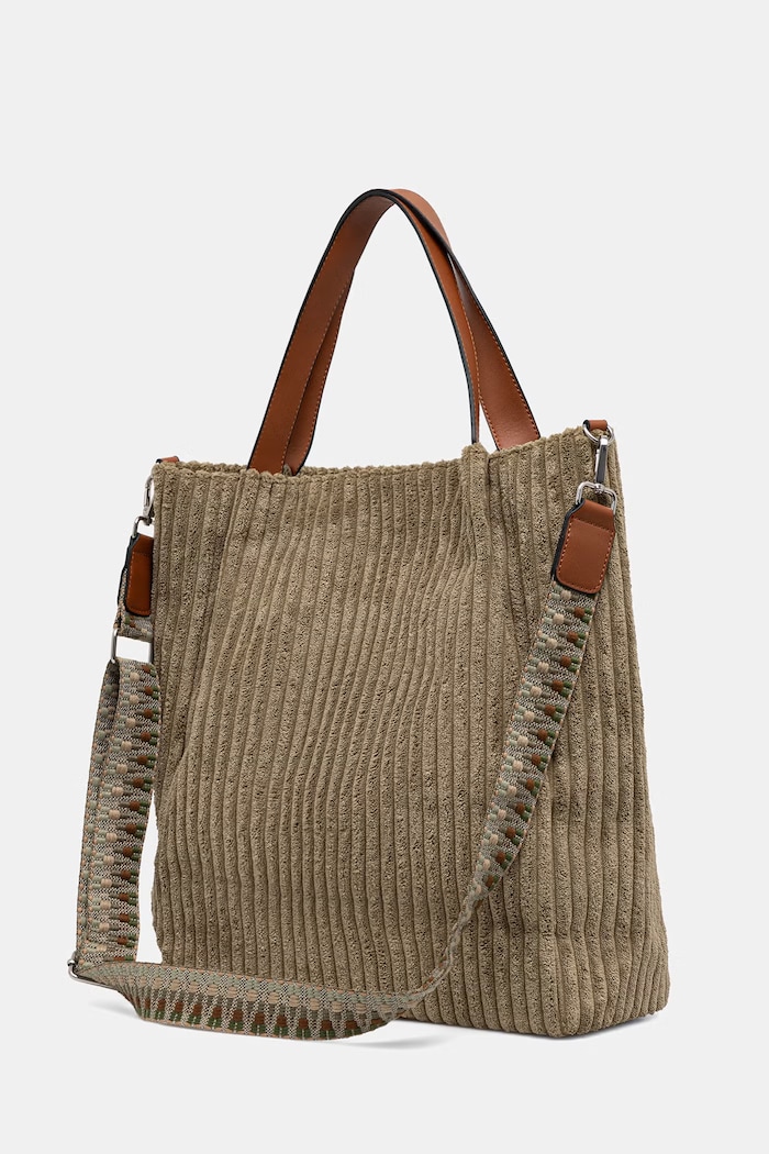 Akcesoria Torebka shopper damska sztruksowa RW26-TOD404 zielony