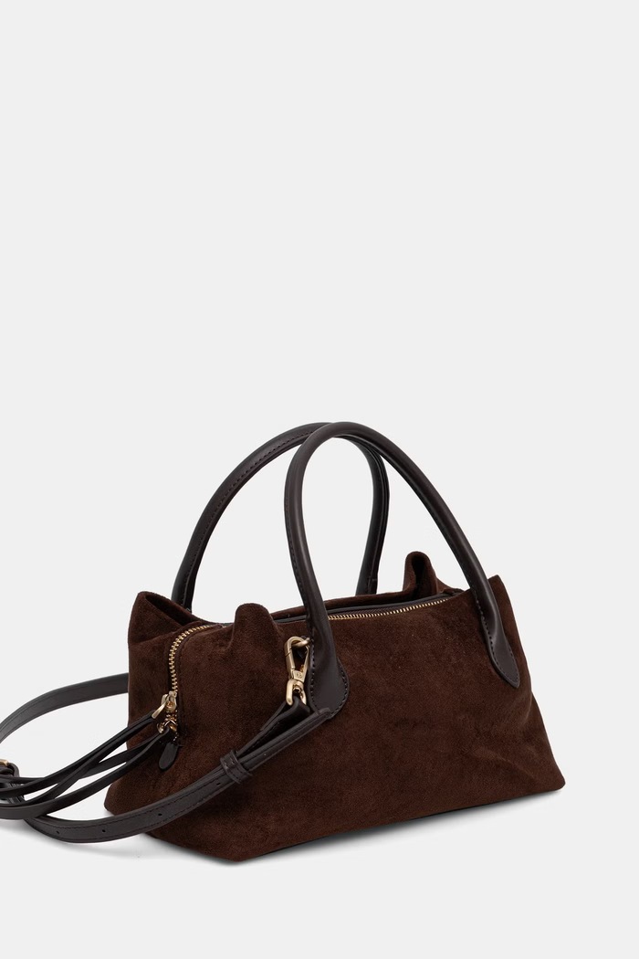 Akcesoria Medicine Torebka crossbody damska z imitacji zamszu RW26-TOD406 brązowy