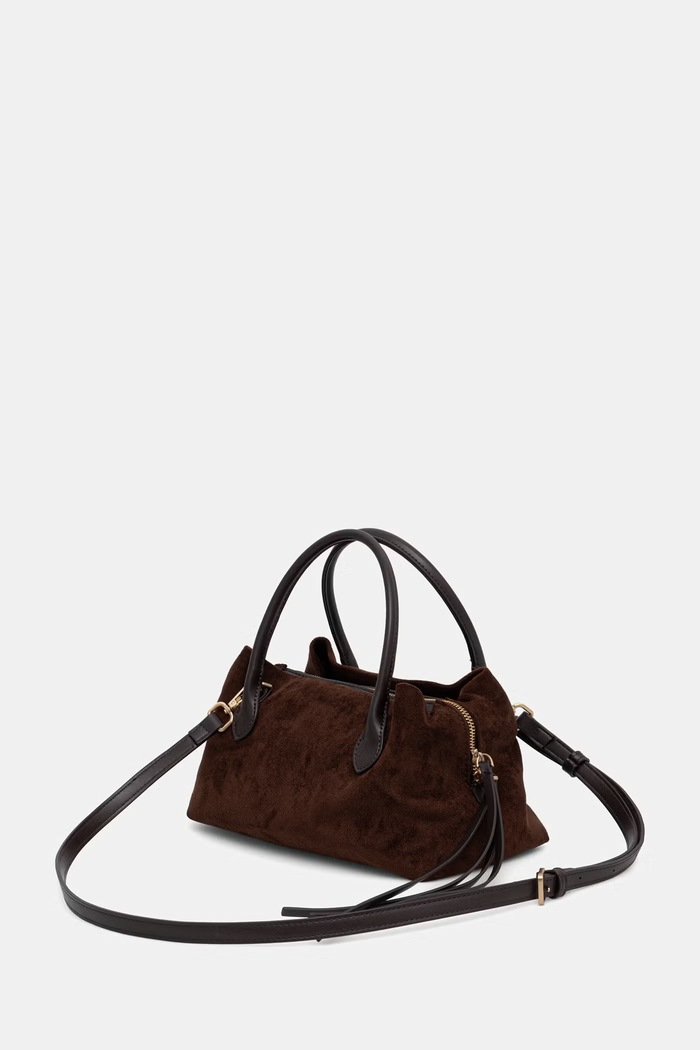 Torebka crossbody damska z imitacji zamszu Medicine RW26-TOD406 brązowy