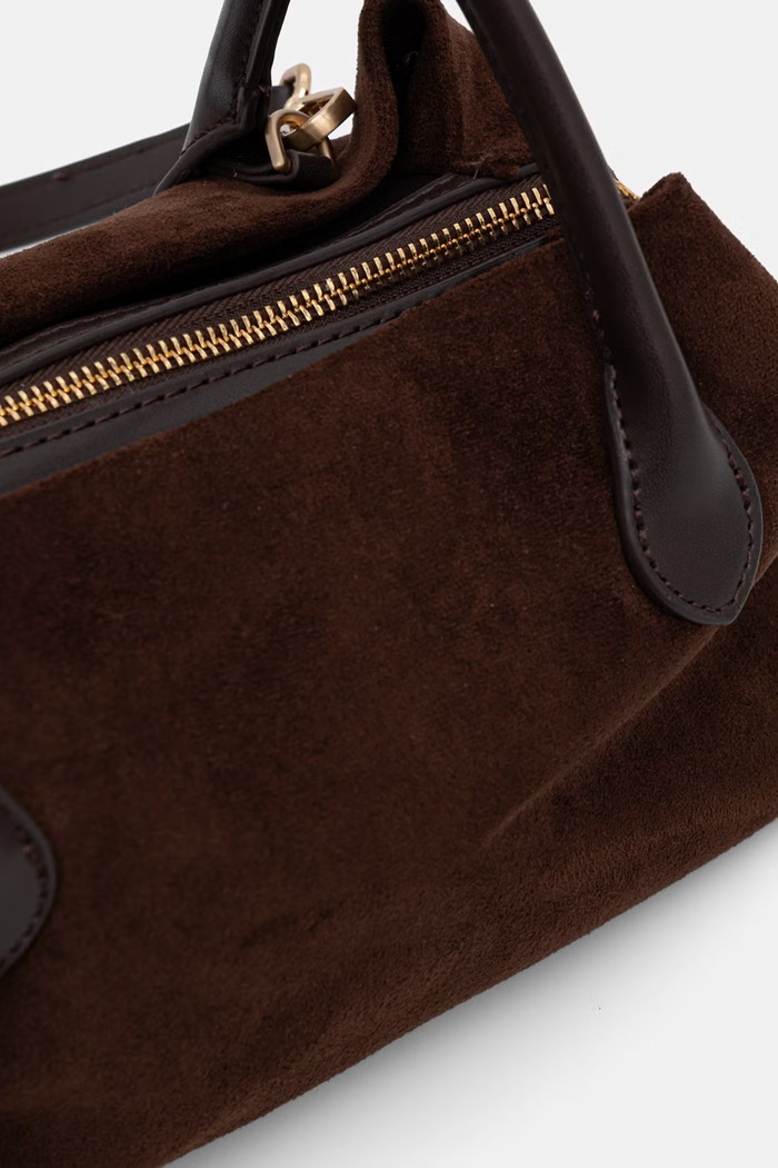 Torebka crossbody damska z imitacji zamszu Medicine brązowy RW26-TOD406