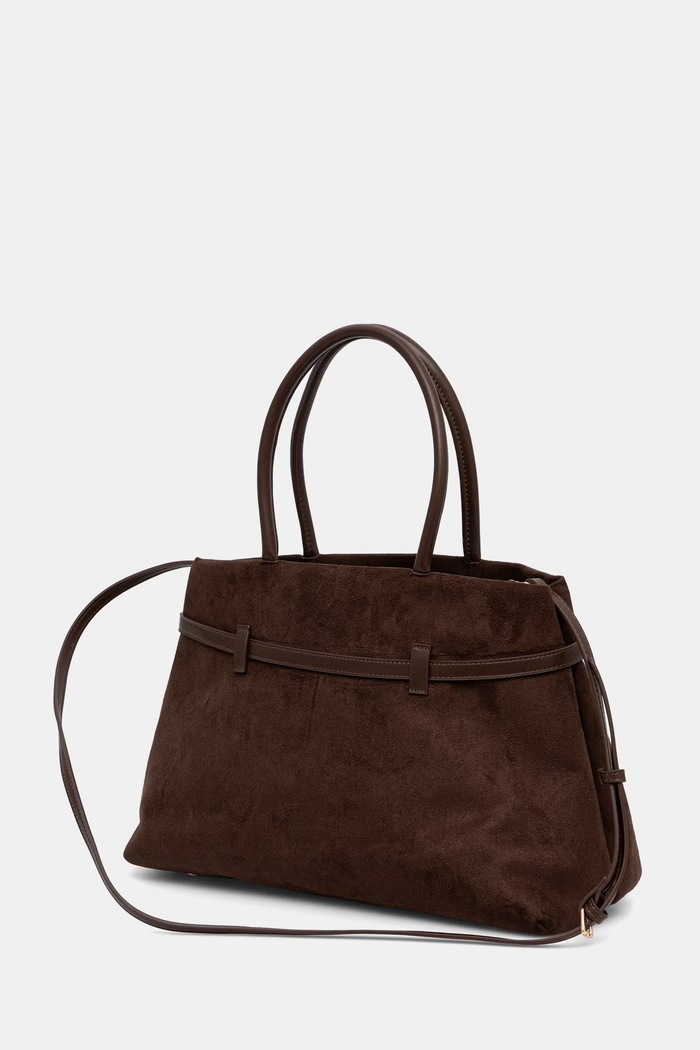Torebka shopper damska z imitacji zamszu Medicine RW26-TOD407 brązowy