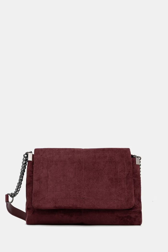Medicine Torebka crossbody damska z imitacji zamszu RW26-TOD410 bordowy RW26