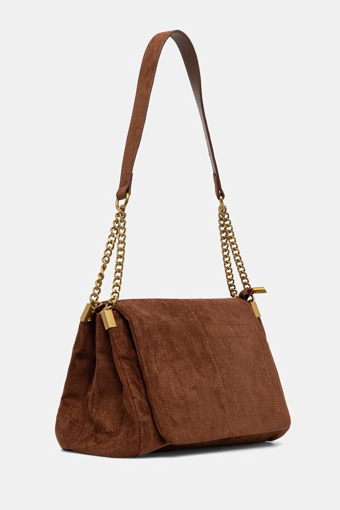 Akcesoria Medicine Torebka crossbody damska z imitacji zamszu RW26-TOD410 brązowy