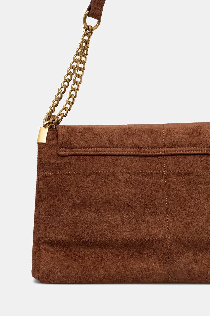 Torebka crossbody damska z imitacji zamszu Medicine RW26-TOD410 brązowy