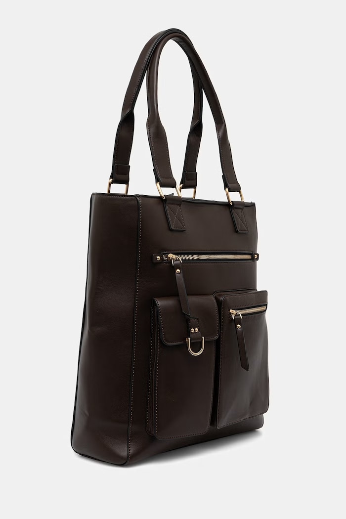 Akcesoria Medicine Torebka shopper damska z imitacji skóry RW26-TOD511 brązowy