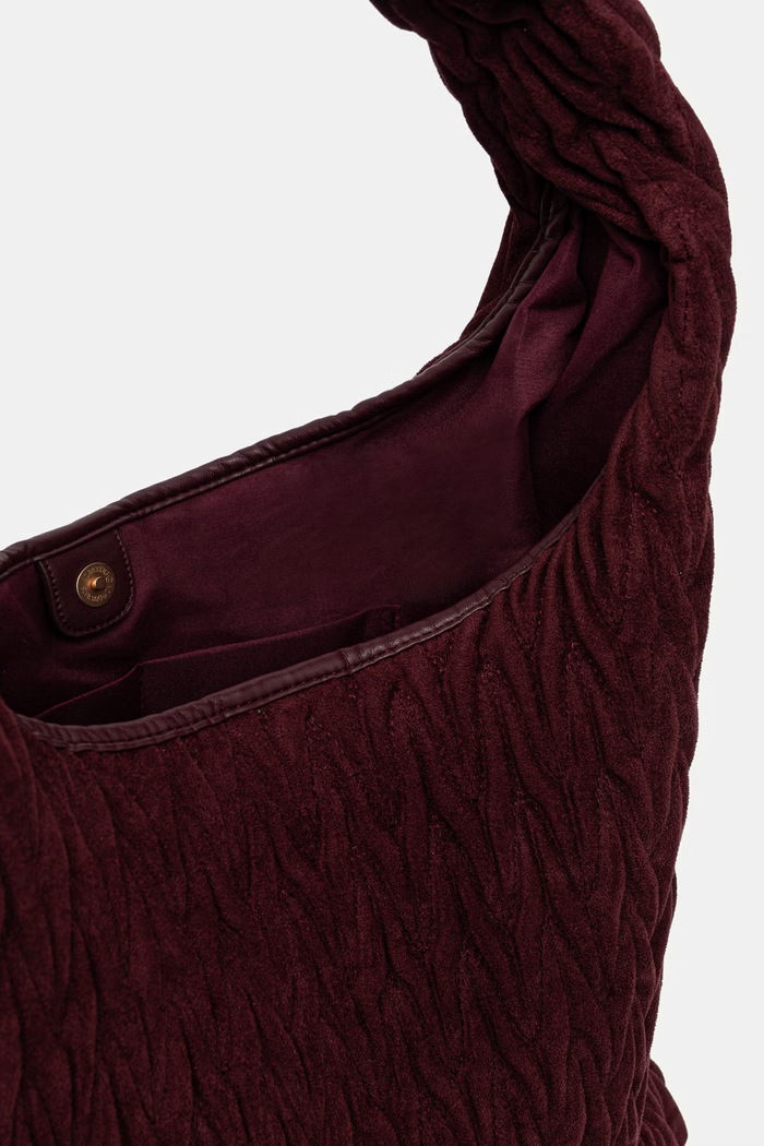Torebka hobo damska z imitacji zamszu Medicine bordowy RW26-TOD601
