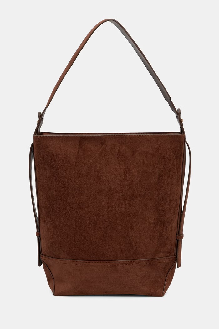 Medicine Torebka shopper damska z imitacji zamszu RW26-TOD604 brązowy RW26