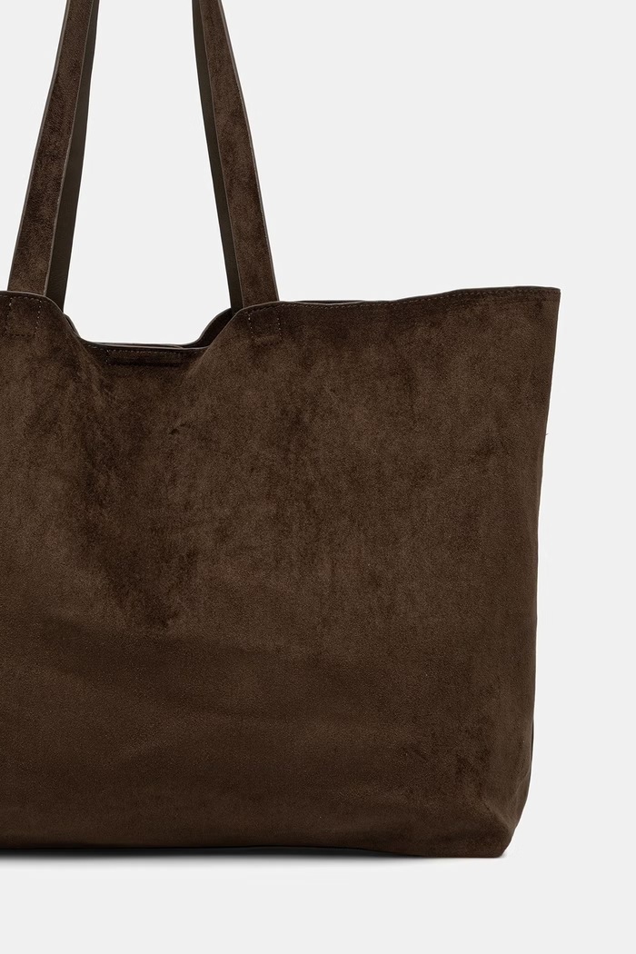 Akcesoria Medicine Torebka shopper damska z imitacji zamszu RW26-TOD706 zielony