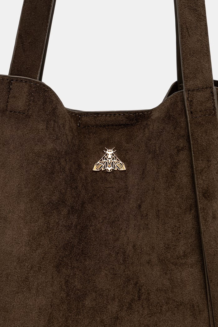 Torebka shopper damska z imitacji zamszu Medicine RW26-TOD706 zielony
