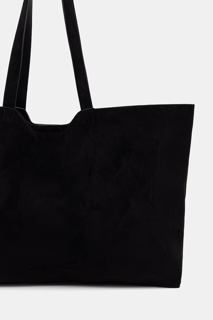 Akcesoria Medicine Torebka shopper damska z imitacji zamszu RW26-TOD706 czarny