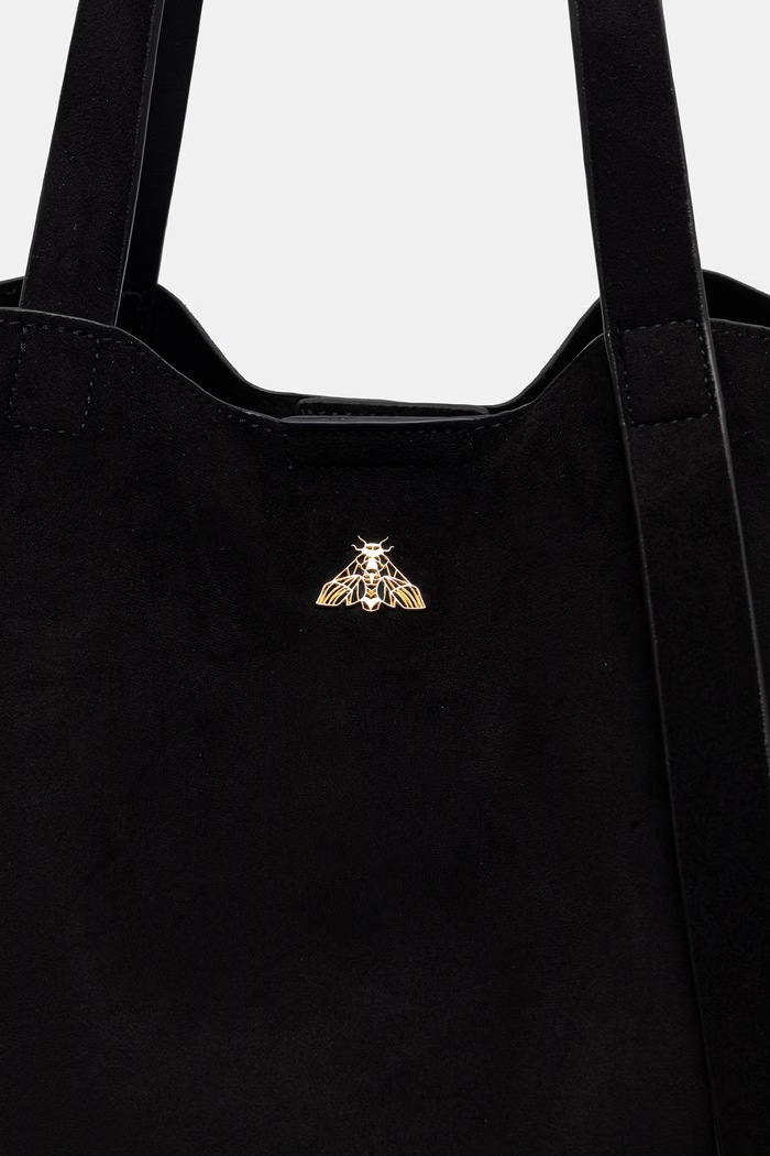 Torebka shopper damska z imitacji zamszu Medicine RW26-TOD706 czarny