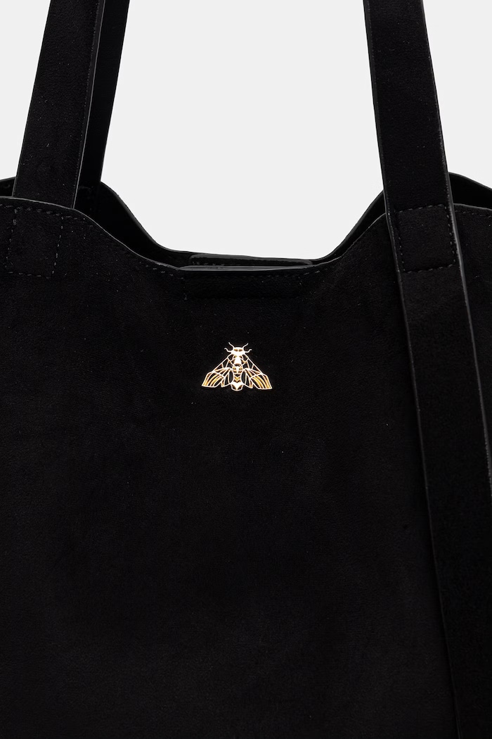 Torebka shopper damska z imitacji zamszu Medicine RW26-TOD706 czarny