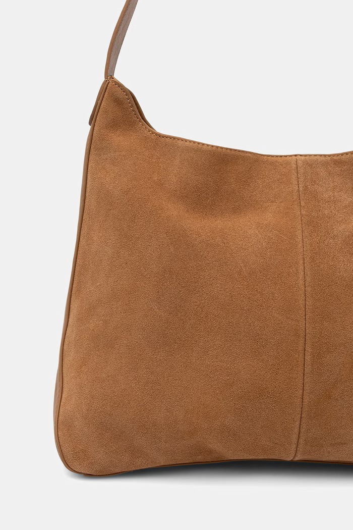 Akcesoria Medicine Torebka shopper damska zamszowa RW26-TOD813 beżowy