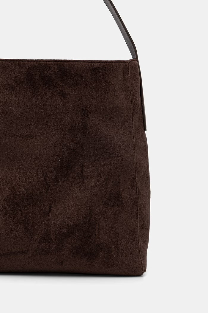 Akcesoria Medicine Torebka hobo damska z imitacji zamszu RW26-TOD905 brązowy