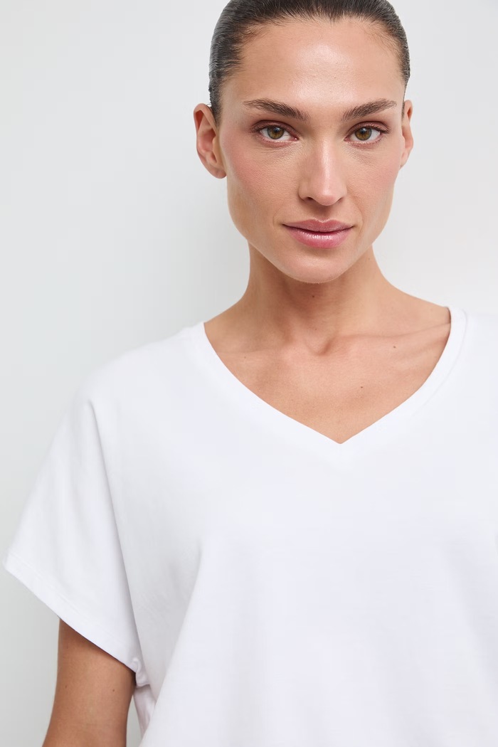 T-shirt damski bawełniany gładki biały RW26-TSD010