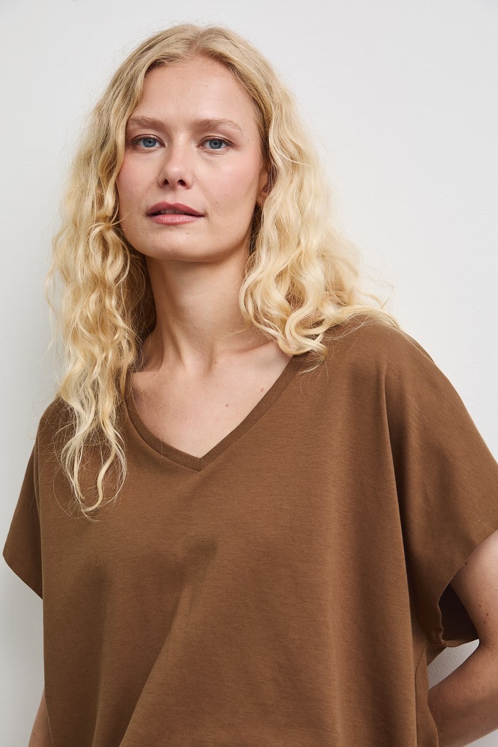 Medicine T-shirt damski bawełniany brązowy RW26-TSD010