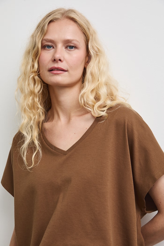 Medicine T-shirt damski bawełniany brązowy RW26-TSD010