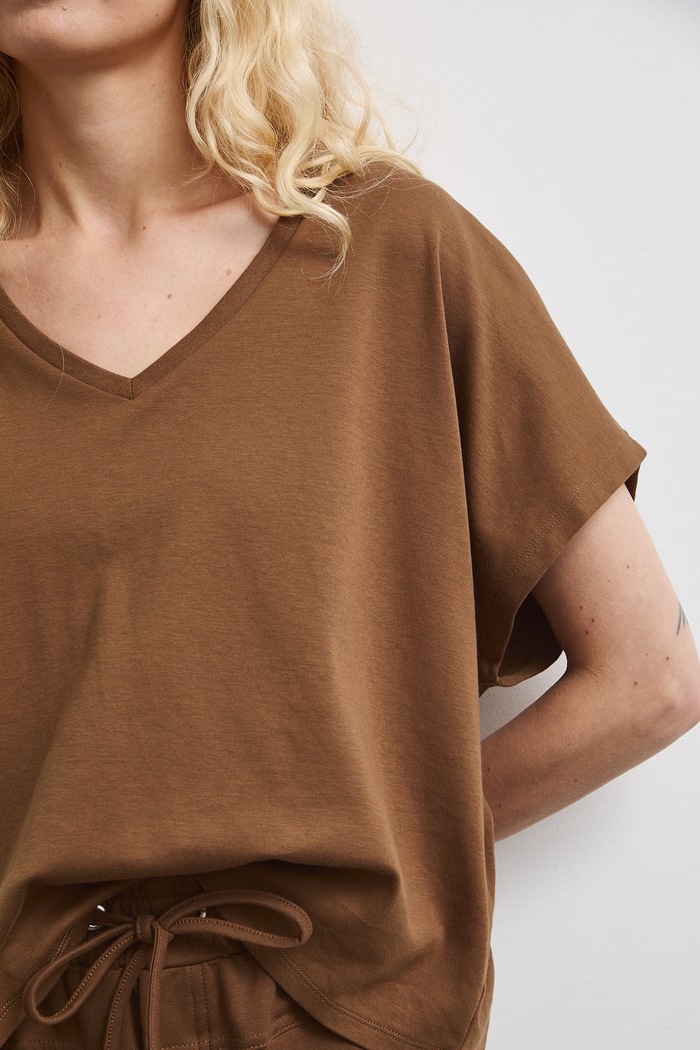 Medicine T-shirt damski bawełniany RW26-TSD010 brązowy