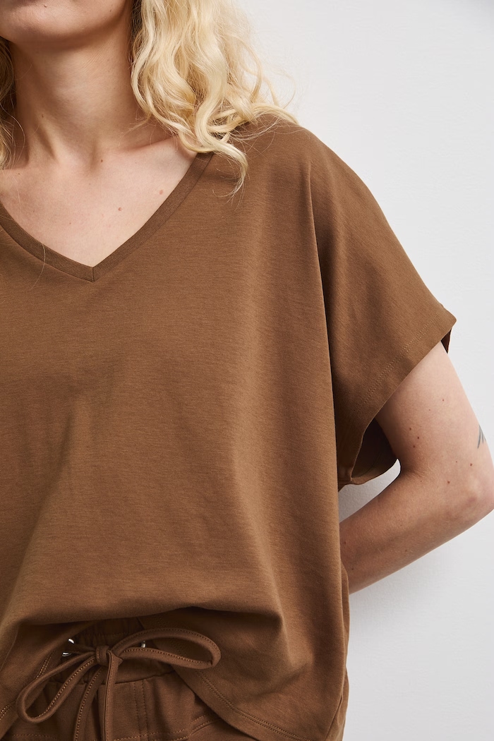 Medicine T-shirt damski bawełniany RW26-TSD010 brązowy