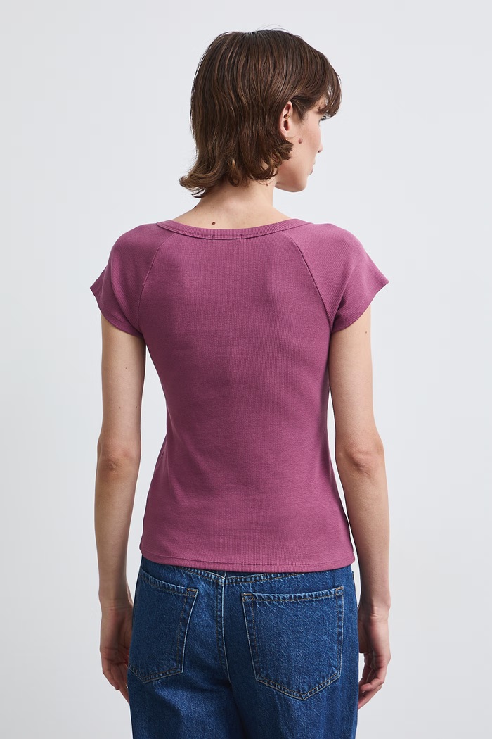 Odzież Medicine T-shirt damski bawełniany z elastanem RW26-TSD030 fioletowy
