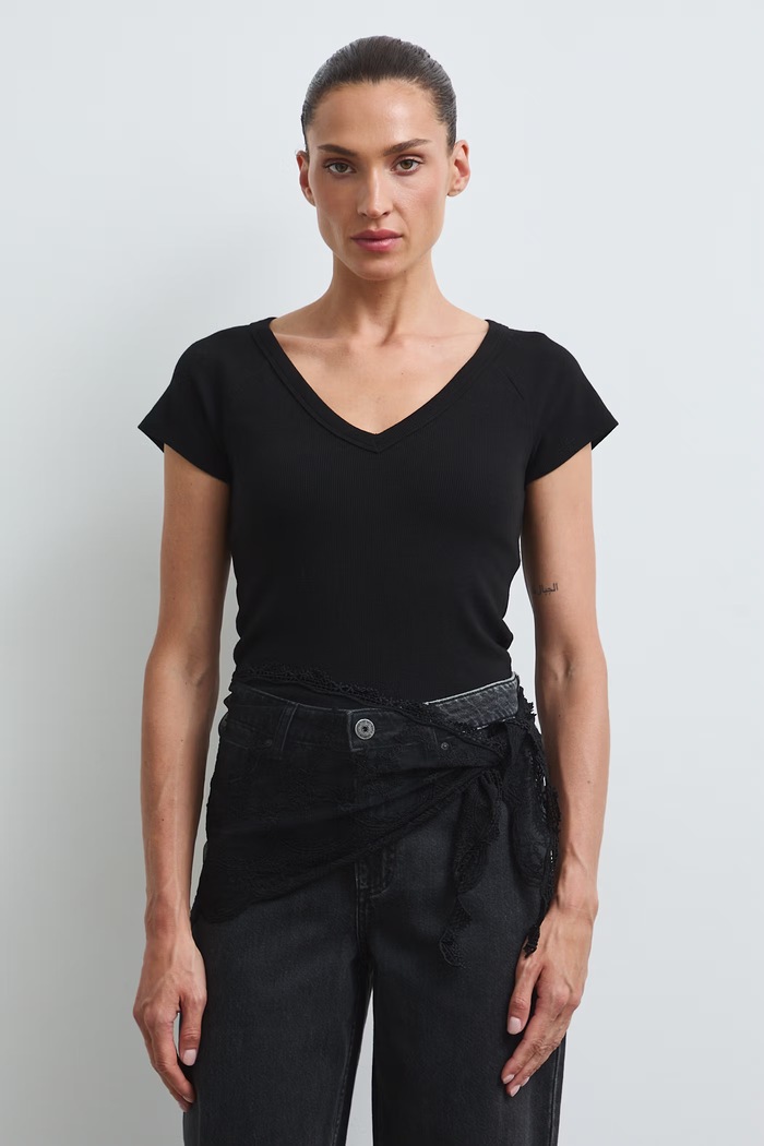 Medicine T-shirt damski bawełniany z elastanem RW26-TSD030 czarny RW26