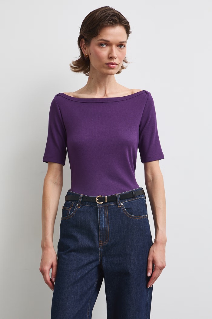 T-shirt damski RW26-TSD031 fioletowy RW26