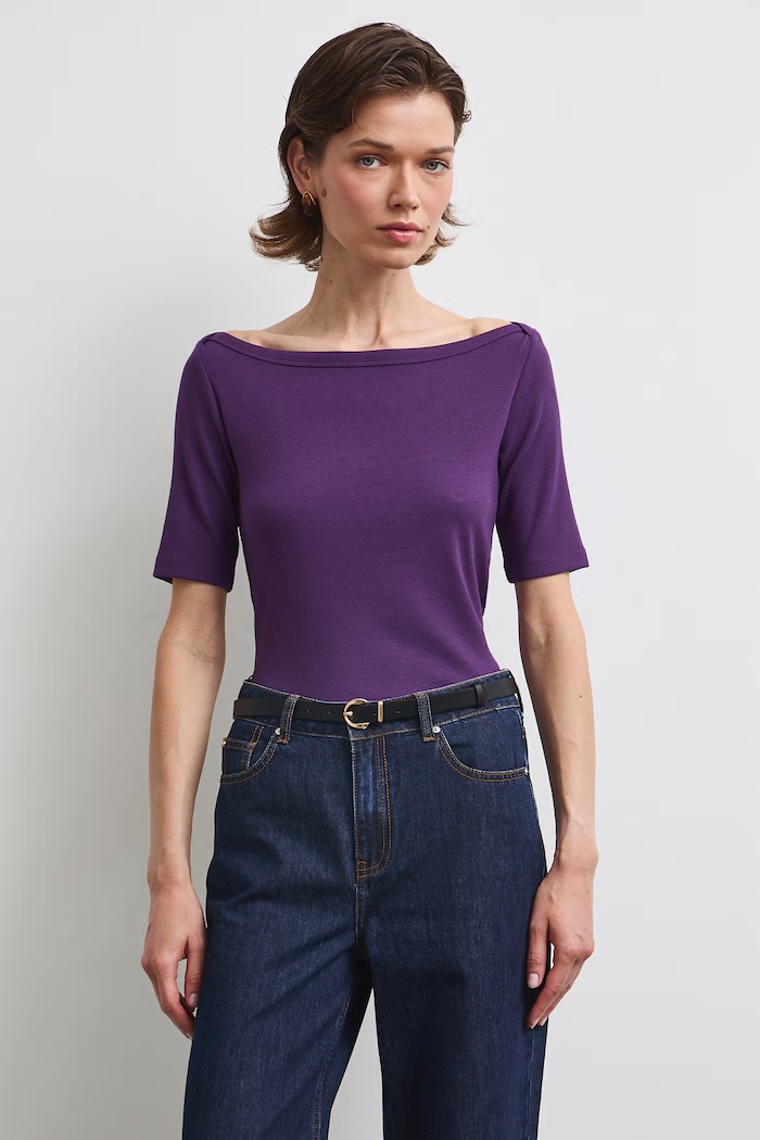 T-shirt damski RW26-TSD031 fioletowy RW26