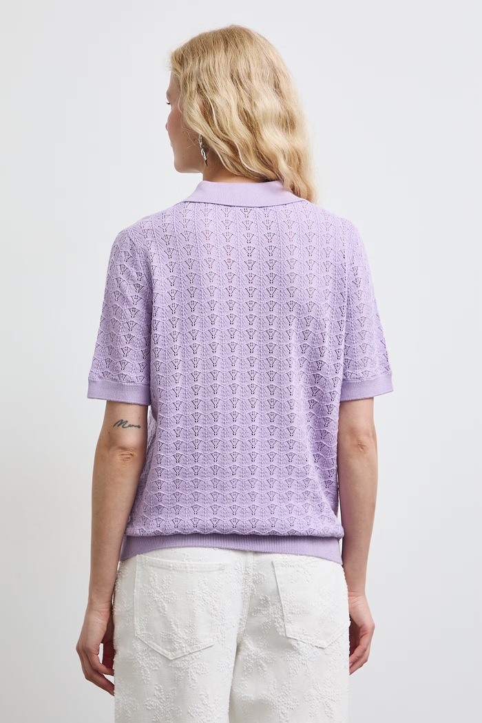Odzież Medicine T-shirt swetrowy damski bawełniany RW26-TSD113 fioletowy